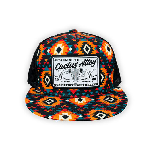 "Cattle Drive" - CA Sunburst Aztec/Black Mesh, Snapback Cap