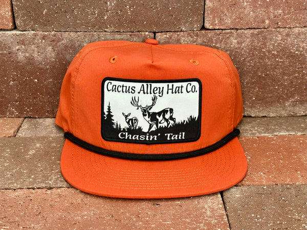 "Chasin' Tail" - CA256 Dark Orange/ Black Rope, Snapback Cap (2024)