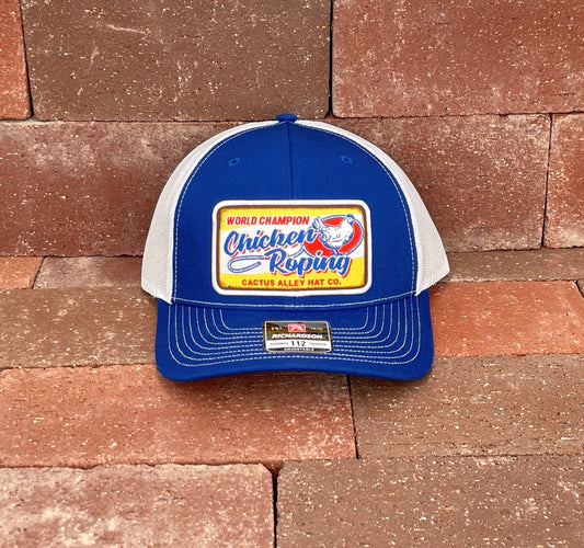 "Chicken Roping" - Richardson 112 Royal Blue/White Mesh, Snapback Cap (WESA JAN 2024)