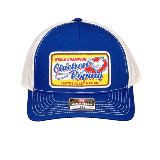 "Chicken Roping" - Richardson 112 Royal Blue/White Mesh, Snapback Cap (WESA JAN 2024)