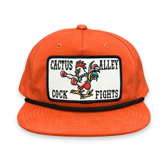 "Cock Fights"- CA 256 Dark Orange/ Black Rope, Snapback Cap (2025)