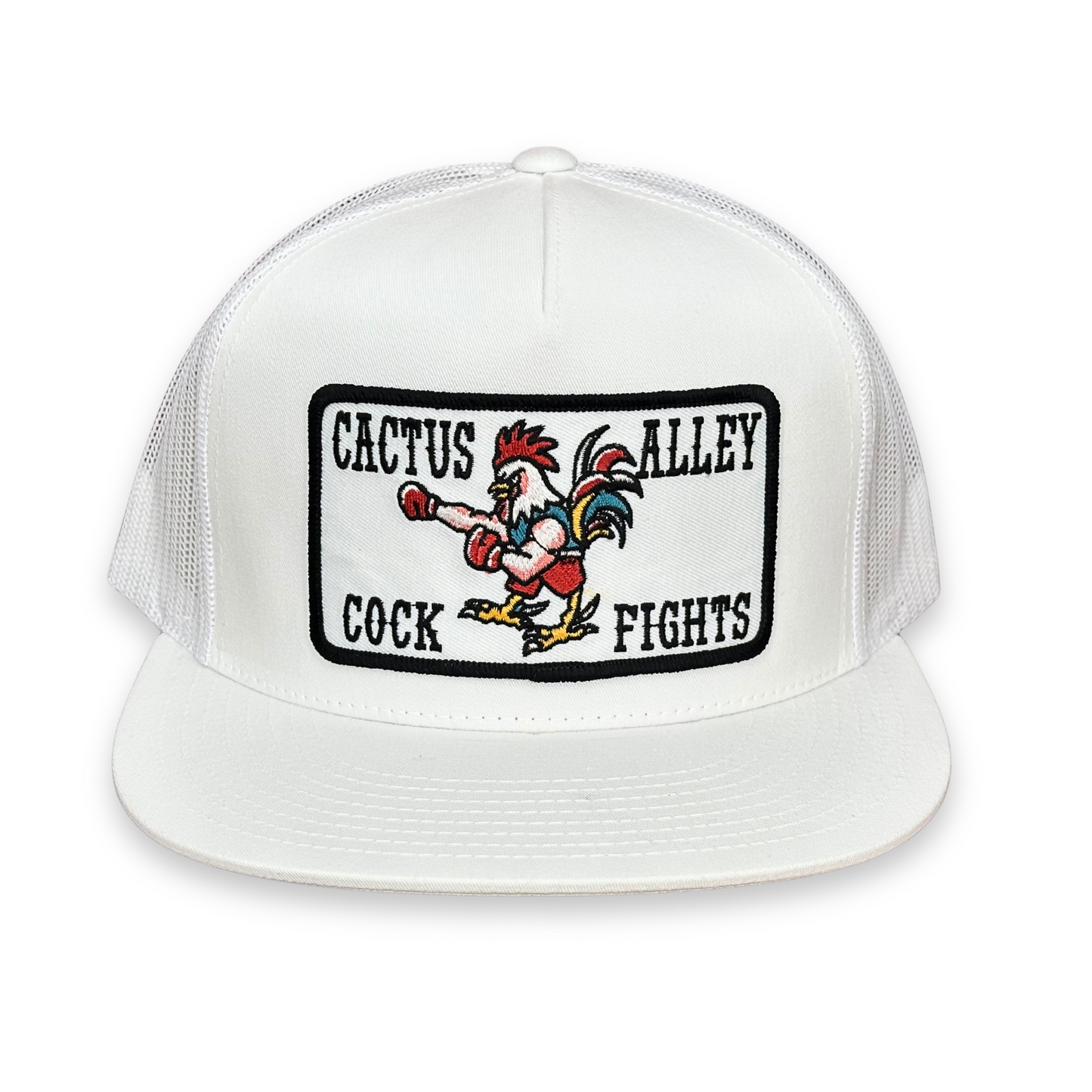 "Cock Fights" - 6006 White/ White Mesh, Snapback Cap (2025)
