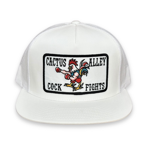 "Cock Fights" - 6006 White/ White Mesh, Snapback Cap (2025)