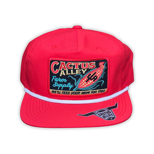 "Corn Fed" - CA 256 Red/ White Rope, Snapback Cap