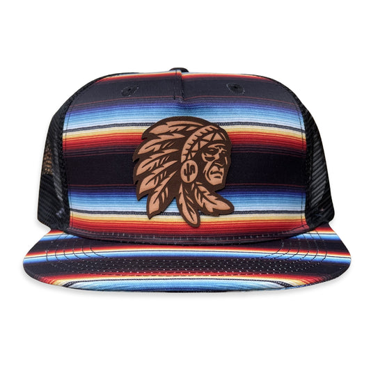 "Creek"- CA Red Serape/ Black Mesh, Snapback Cap (WESA JAN 2024)