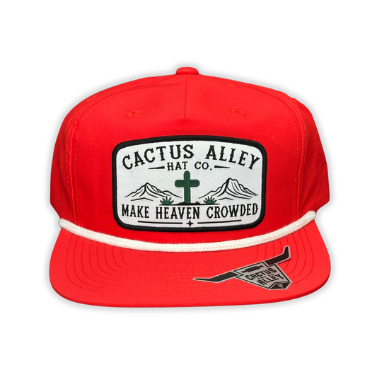"Crowded" - CA 256 Red/ White Rope, Snapback Cap