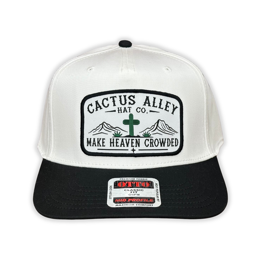 "Crowded" - OTTO Mid Profile Black Bill/ White, Snapback Cap