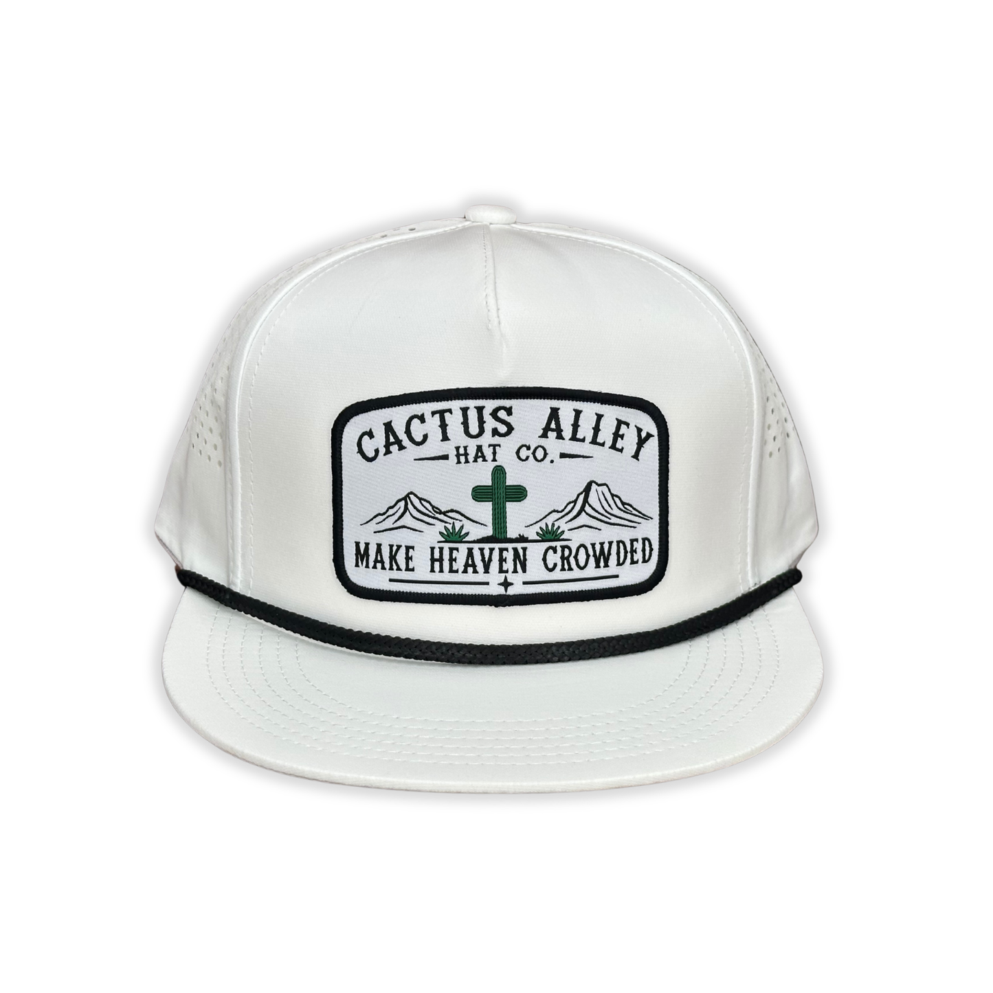 "Crowded" - CA White Laser Holes/ Black Rope, Snapback Cap