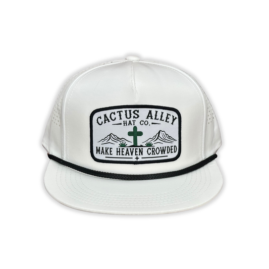 "Crowded" - CA White Laser Holes/ Black Rope, Snapback Cap