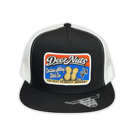 "Deez Nuts" - 6006 Black/ White Mesh, Snapback Cap
