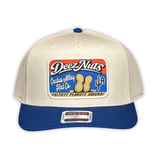 "Deez Nuts" - OTTO Mid Profile Blue Bill/ Tan, Snapback Cap
