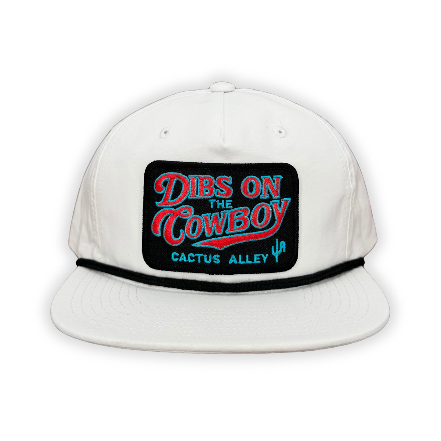 "Dibs"- CA 256 White/ Black Rope, Snapback Cap