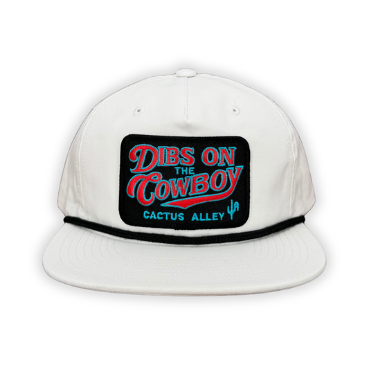 "Dibs"- CA 256 White/ Black Rope, Snapback Cap
