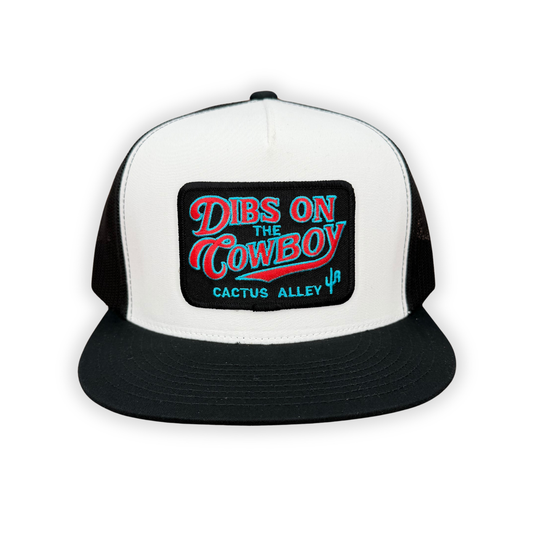 "Dibs" - 6006 Black/White/Black Mesh, Snapback Cap