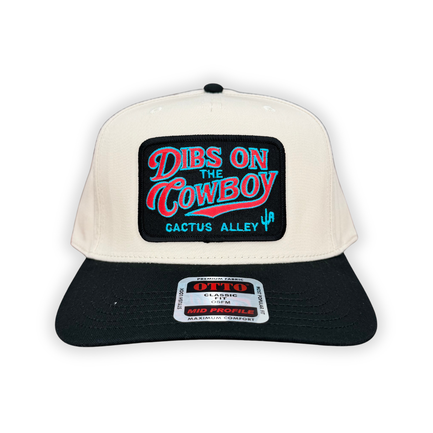 "Dibs" - OTTO Mid Profile Black Bill/ Tan, Snapback Cap