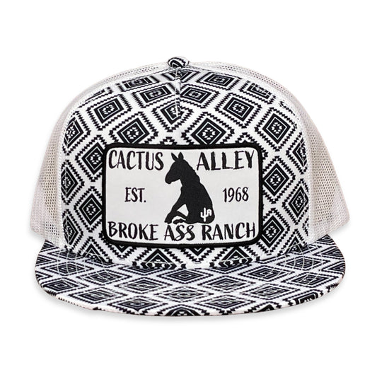 "Donkey" - CA Black/White Aztec, Snapback Cap (WESA JAN 2024)