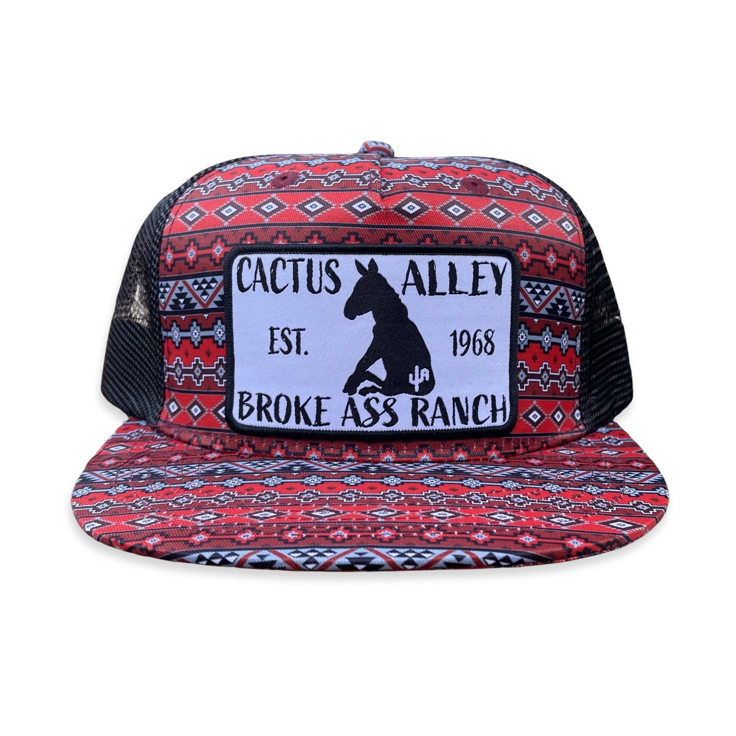 "Donkey"- CA Red/Black Aztec, Snapback Cap (WESA JAN 2024)