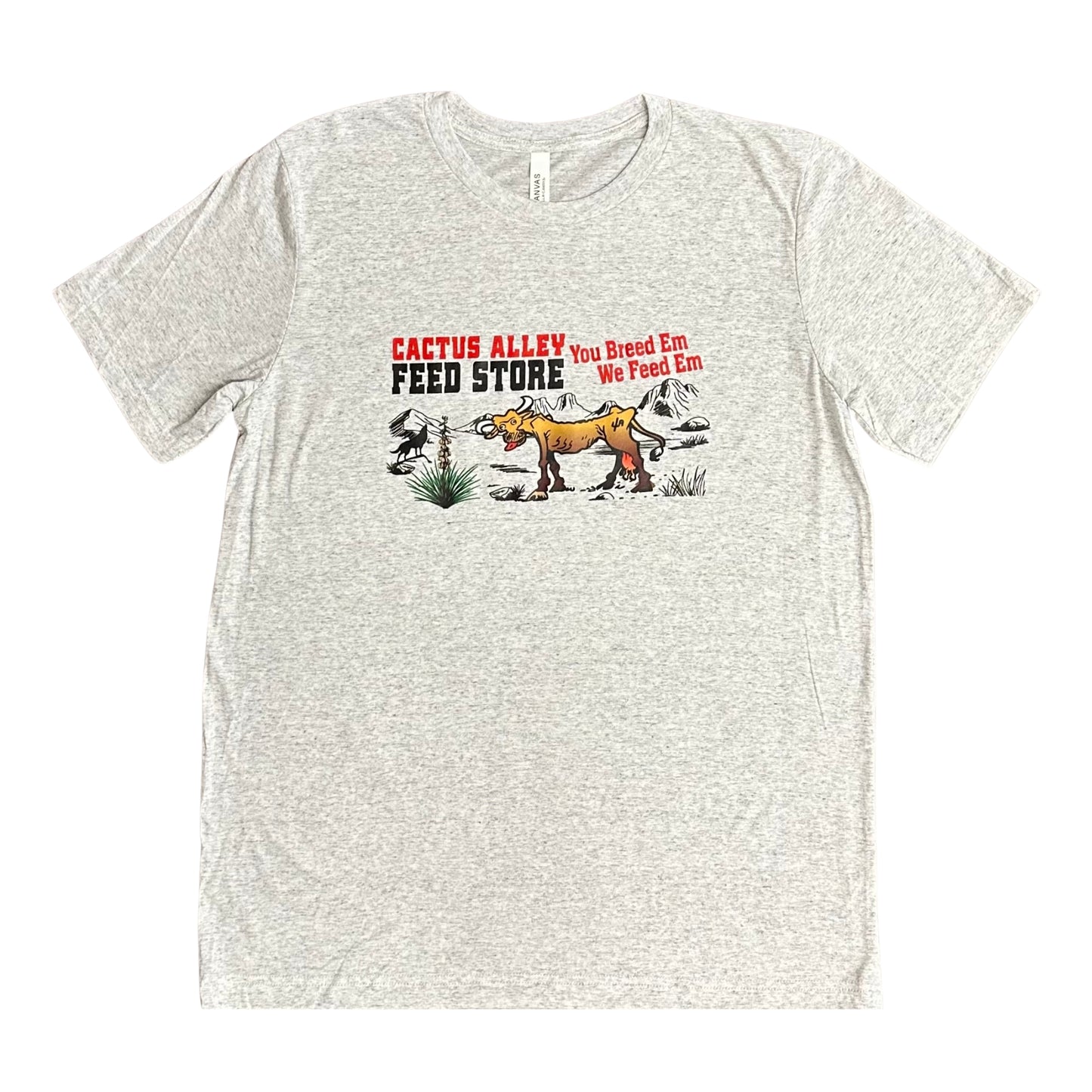 "Feed Store" - White Fleck Adult Tee (2024)