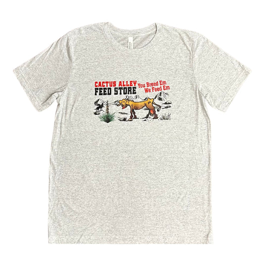 "Feed Store" - White Fleck Adult Tee (2024)