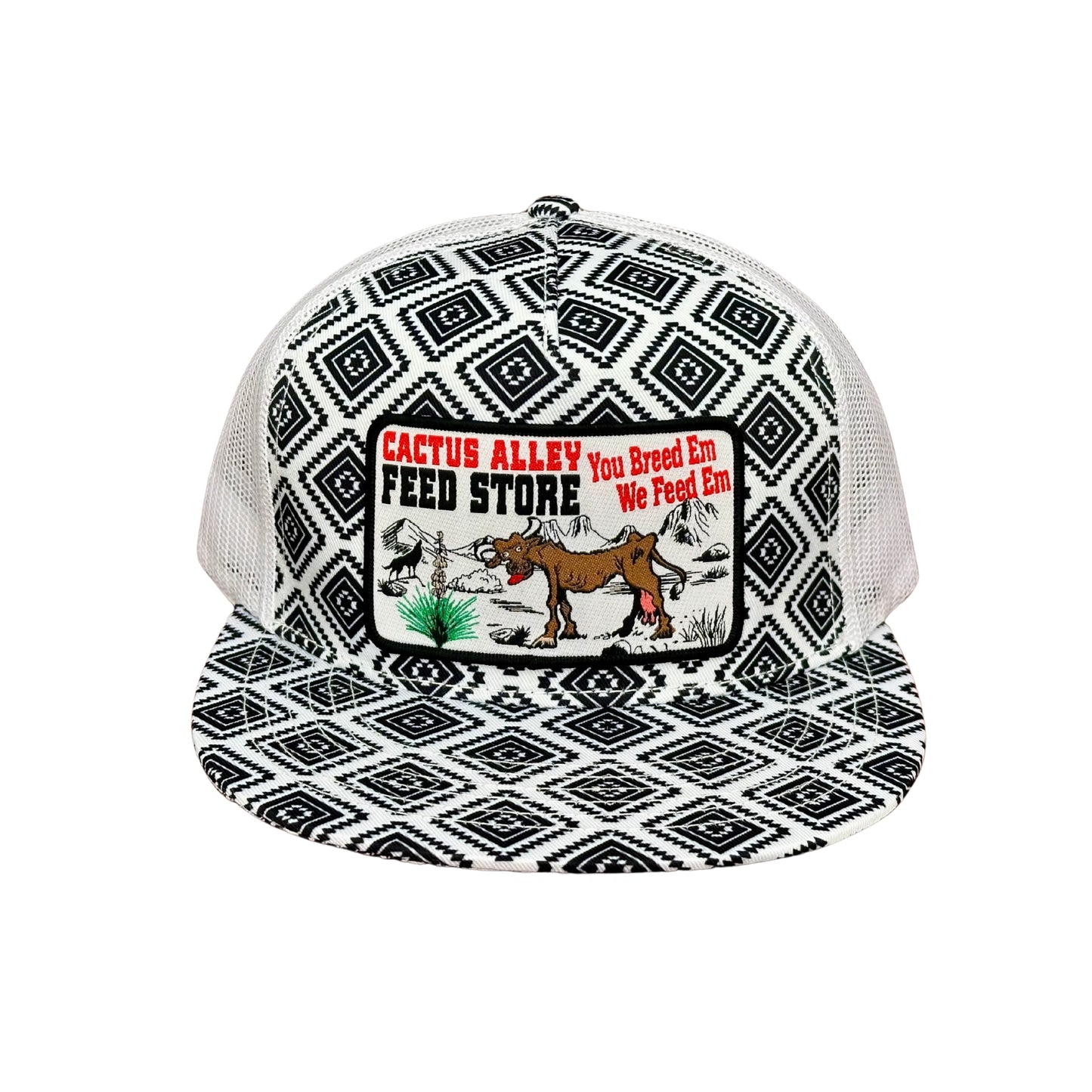 "Feed Store" - CA Black/White Aztec, Snapback Cap (2024)