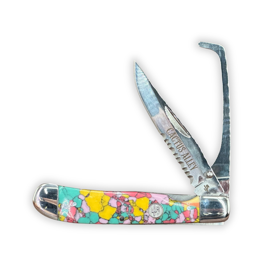 "Fiesta" - Cactus Alley Hat Co Trapper Knife Hoofpick with Clip