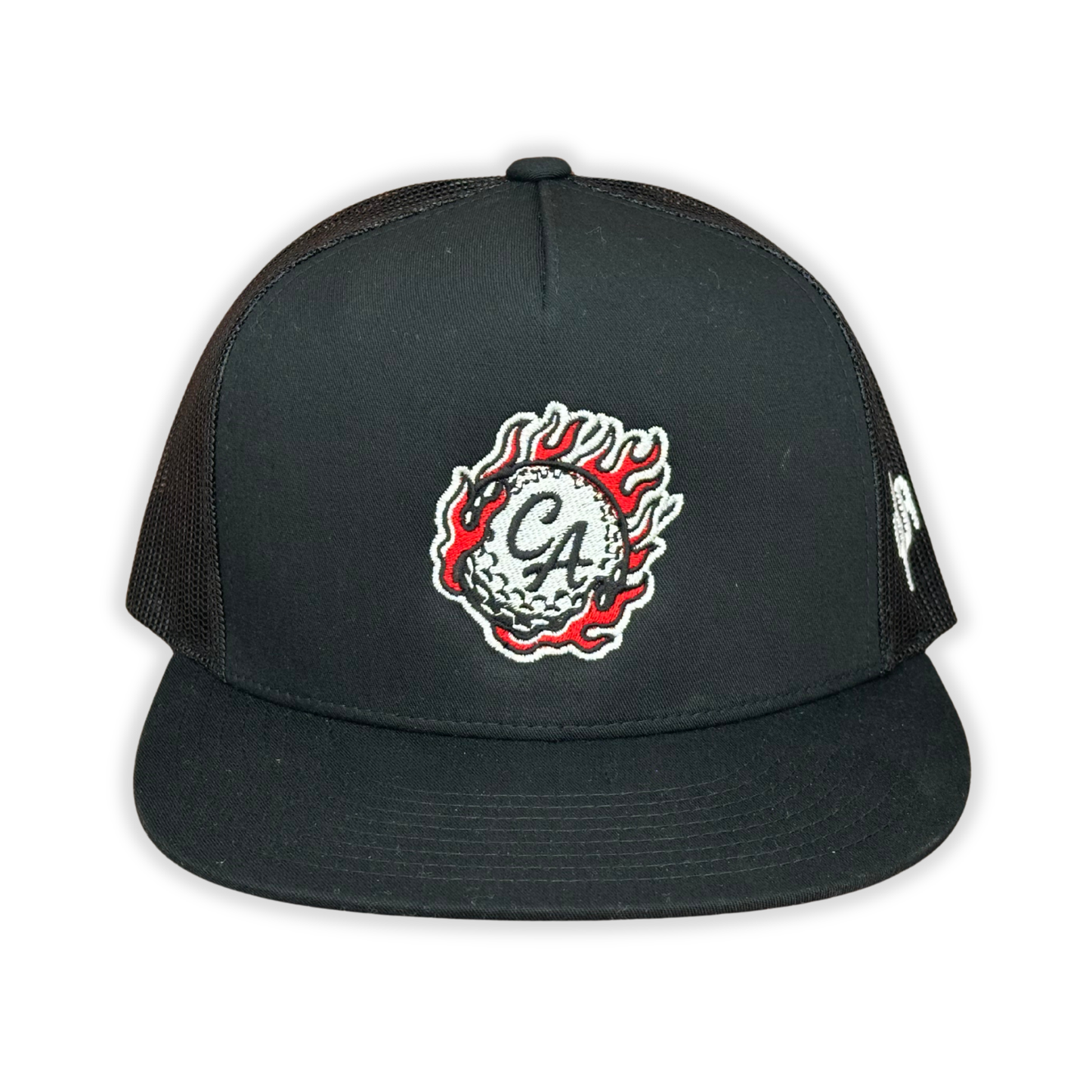 "Flamin' Balls" - 6006 Black/ Black Mesh, Snapback Cap