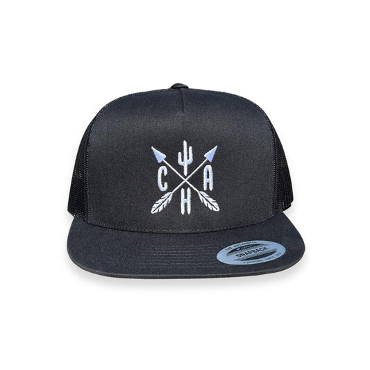 "Gravestone" - CA6006 Black/ Black Mesh, Snapback Cap (WESA JAN 2024)