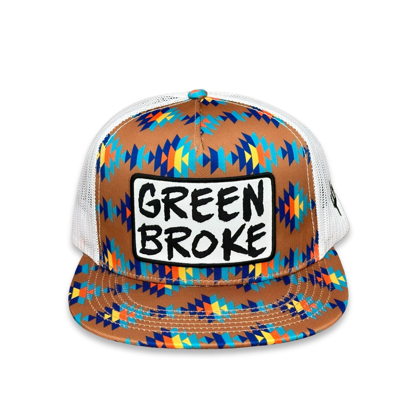 "Green Broke" - CA Dirty Sancho Aztec/White Mesh, Snapback Cap (2025)