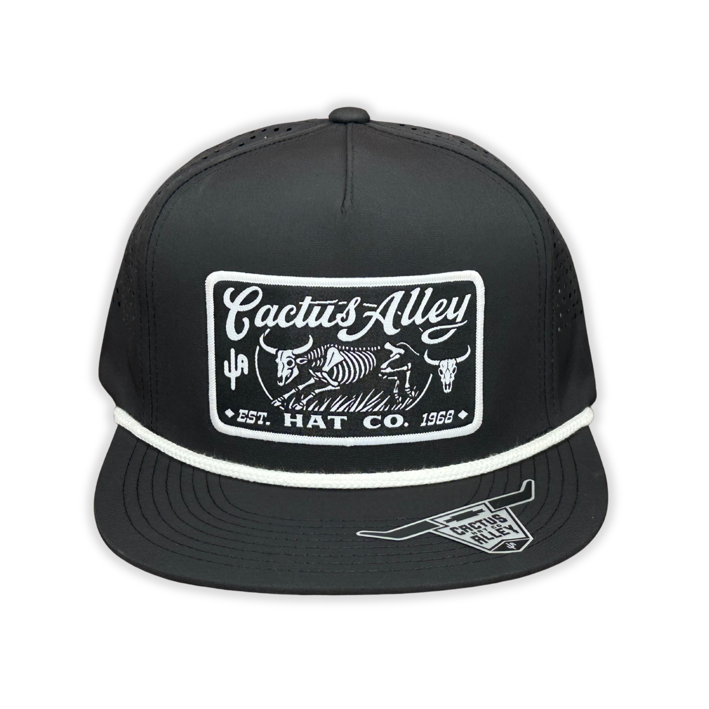 "Hueso" - CA Black Laser Holes/ White Rope, Snapback Cap