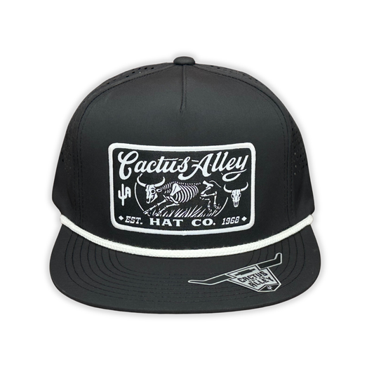 "Hueso" - CA Black Laser Holes/ White Rope, Snapback Cap