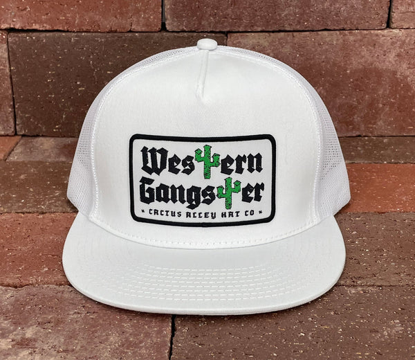 "Western Gangster" - CA6006 White/ White Mesh, Snapback Cap (WESA JAN 2024)