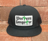 "Western Gangster" - CA6006 Black/ Black Mesh, Snapback Cap (WESA JAN 2024)