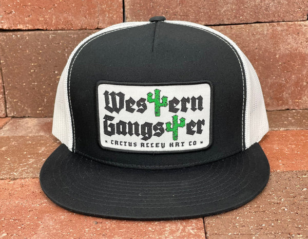 "Western Gangster" - CA6006 Black/ White Mesh, Snapback Cap (WESA JAN 2024)