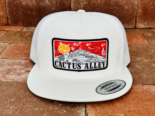 "Red Sky" - 6006 White/ White Mesh, Snapback Cap (WESA JAN 2024)