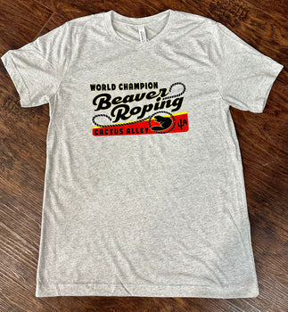 "Beaver Roping" - White Fleck Adult Tee (WESA JAN 2024)