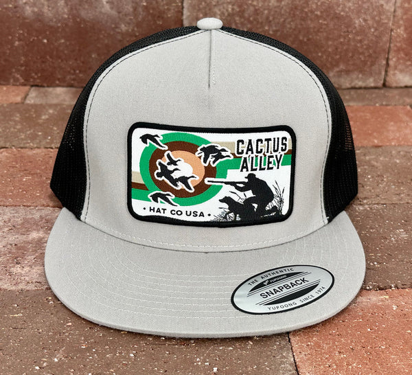 "Duck Hunt" - 6006 Silver/Black Mesh, Snapback Cap (WESA JAN 2024)