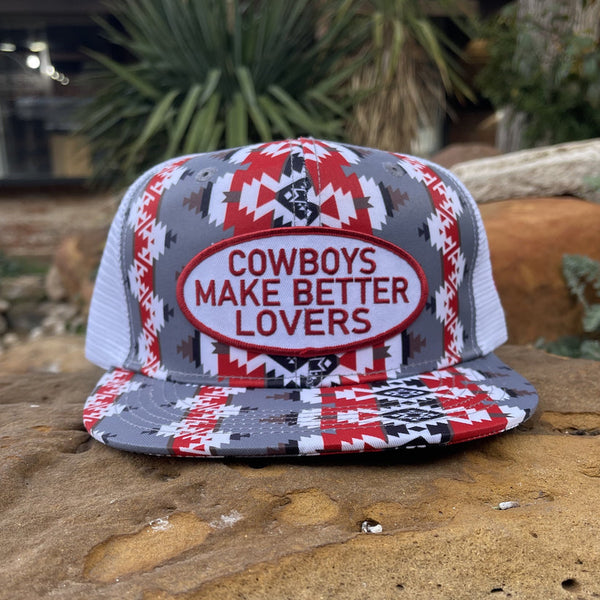 "Better Lovers"- CA Red/White Aztec, Snapback Cap (WESA JAN 2024)