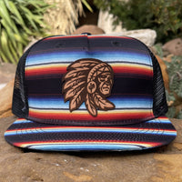 "Creek"- CA Red Serape/ Black Mesh, Snapback Cap (WESA JAN 2024)