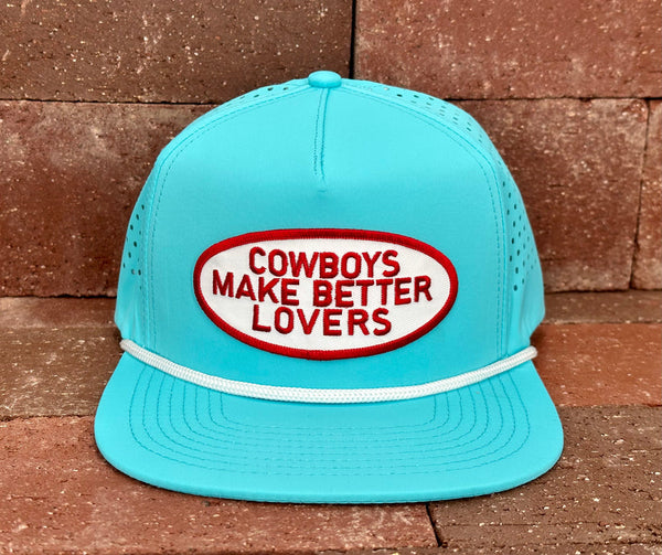 "Better Lovers" - CA Turquoise Laser Holes/ White Rope, Snapback Cap (WESA JAN 2024)