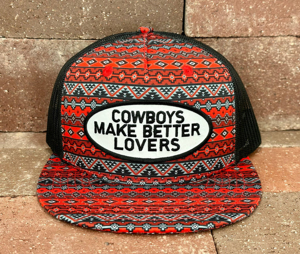 "BLKW Better Lovers"- CA Red/Black Aztec, Snapback Cap (WESA JAN 2024)