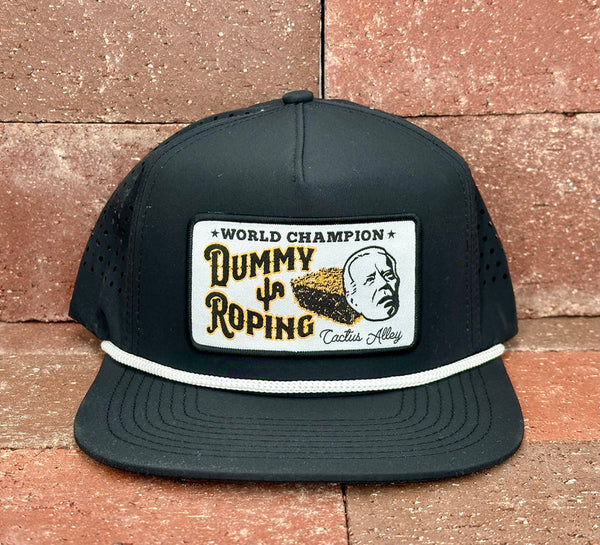 "Dummy Roping" - CA Black Laser Holes/ White Rope, Snapback Cap (WESA JAN 2024)