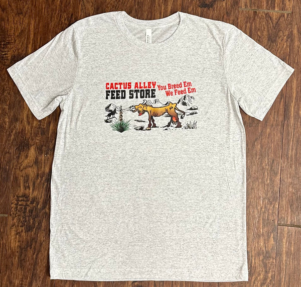 "Feed Store" - White Fleck Adult Tee (2024)