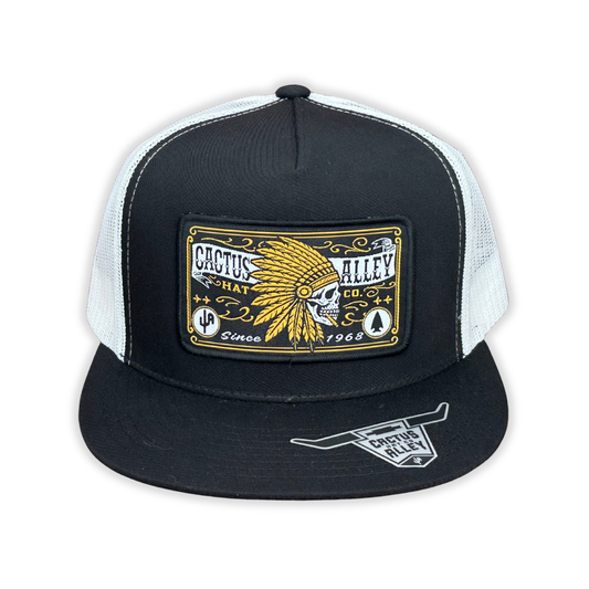 "Jefe Dorado" - 6006 Black/ White Mesh, Snapback Cap