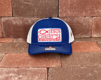 "Jesus 2024" - Richardson 112 Royal Blue/White Mesh, Snapback Cap (WESA JAN 2024)