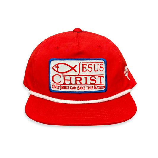 "Jesus" - CA256 Red/ White Rope Snapback Cap