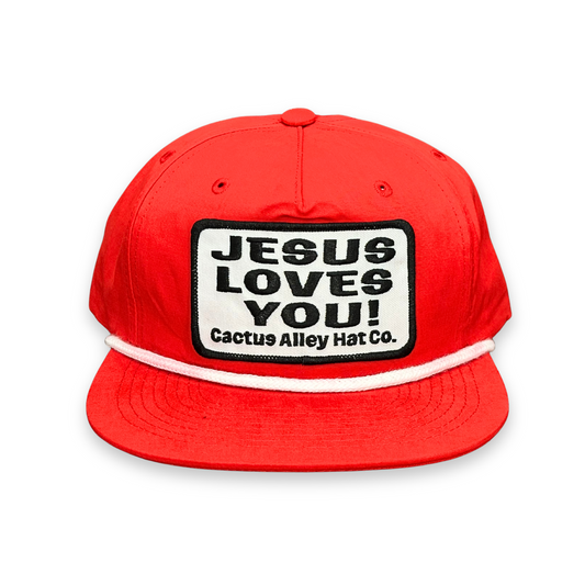 "Jesus Loves You" - CA 256 Red/ White Rope, Snapback Cap (2025)