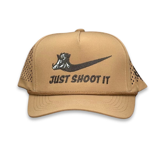 "Just Shoot It Pig- Chocolate Stitch" - Zapped Caramel Laser Holes/ Caramel Rope, Snapback Cap (2025)