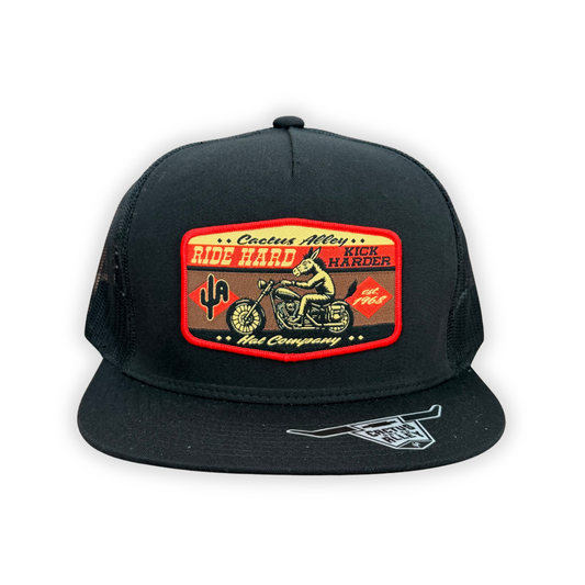 "Kick Harder" - 6006 Black/ Black Mesh, Snapback Cap