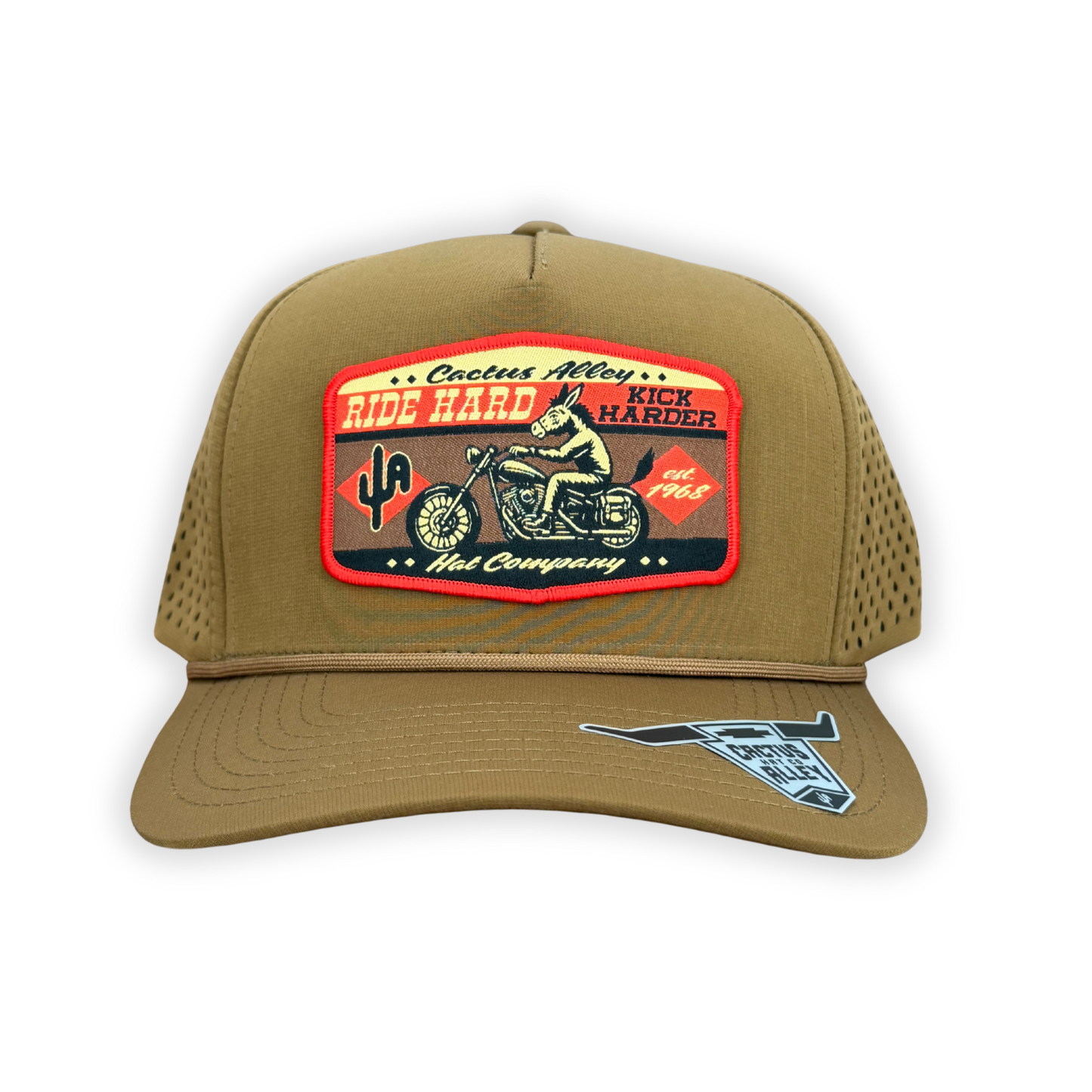 "Kick Harder" - CA Caramel Laser Holes/ Caramel Rope, Snapback Cap
