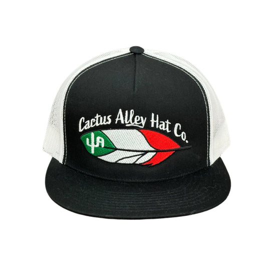 "La Pluma" - 6006 Black/ White Mesh, Snapback Cap (WESA JAN 2024)